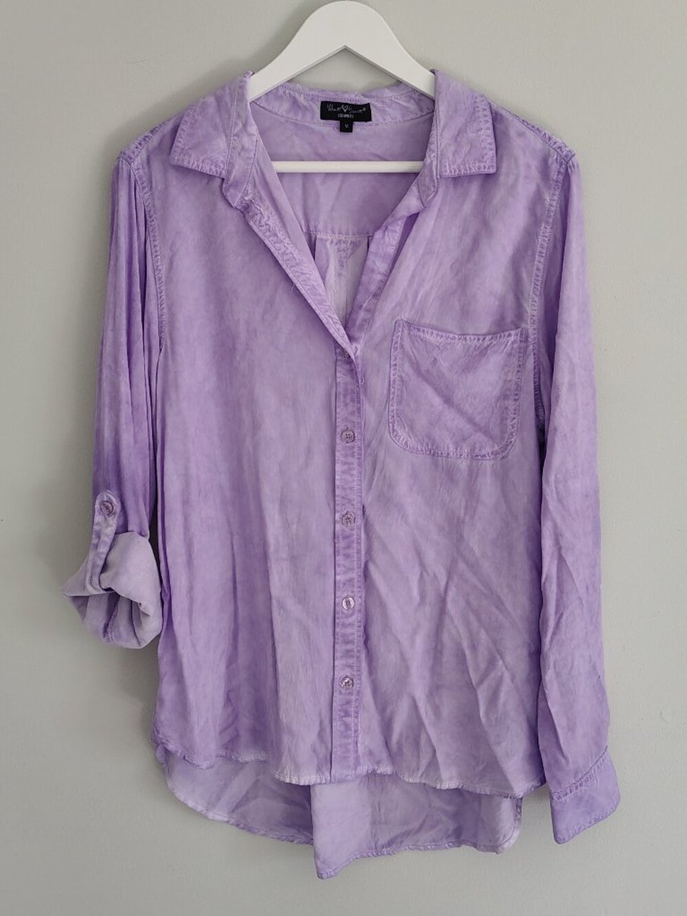 Velvet Heart Los Angeles Long Sleeve Button-Down Shirt, Lilac Purple, Size M